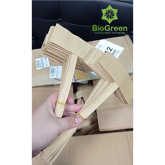 100 quai xách ly giấy, quai ly lá cây túi chữ T đựng cafe bằng giấy kraft cao cấp, lá cây dẻo dai