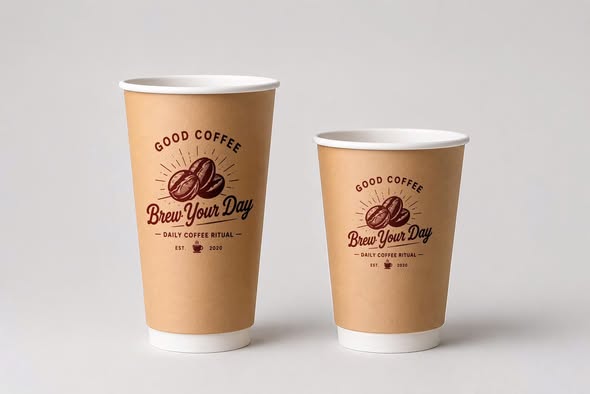 Ly Giấy Kraft In Logo 9oz - 16oz