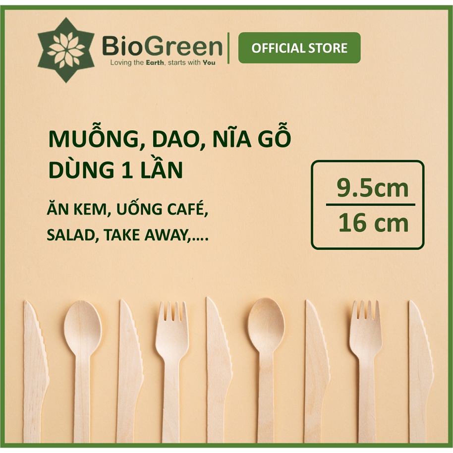 100 muỗng nĩa dao gỗ xuất khẩu Nhật take away dùng 1 Lần