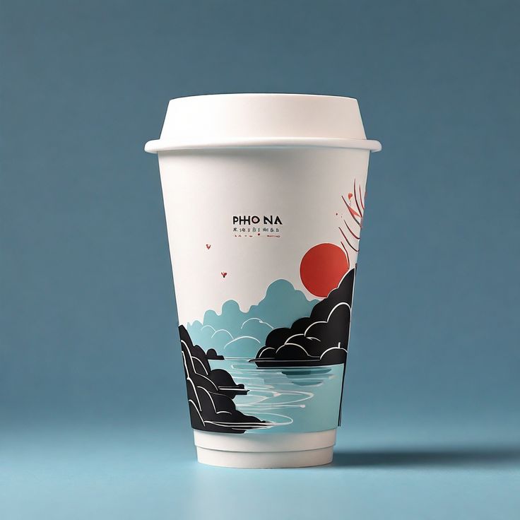 Ly Giấy Màu Trắng In Logo 6.5oz - 16oz