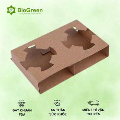 100 Khay giấy đựng ly mang đi, khay đựng Ly Cafe Takeaway, khay giấy đựng ly, tiện lợi, thẩm mỹ, thân thiện môi trường