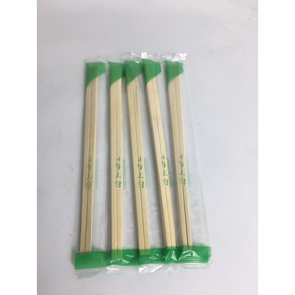100 đôi đũa gỗ tách, đũa tre đầu vắt dùng 1 lần bọc opp(nilon) không tăm, có tăm, không bọc đũa trần