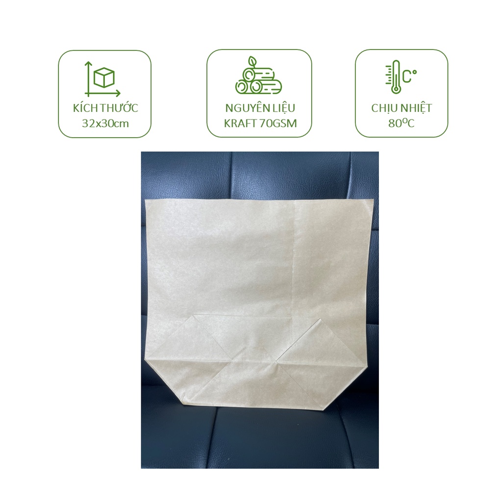 10 Túi nâu kraft cao cấp, kích thước 13x17cm, 18x29cm, 21x28cm, 21x40cm, 28x30cm, 32x30cm, 32x43cm