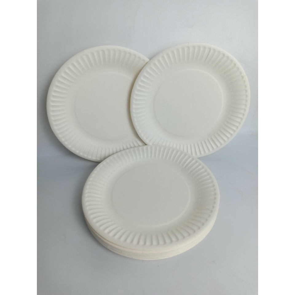 20 dĩa/ đĩa giấy đường kính 15cm, 18cm, 20cm dùng 1 lần ăn bánh kem, trái cây, salad, picnic,...