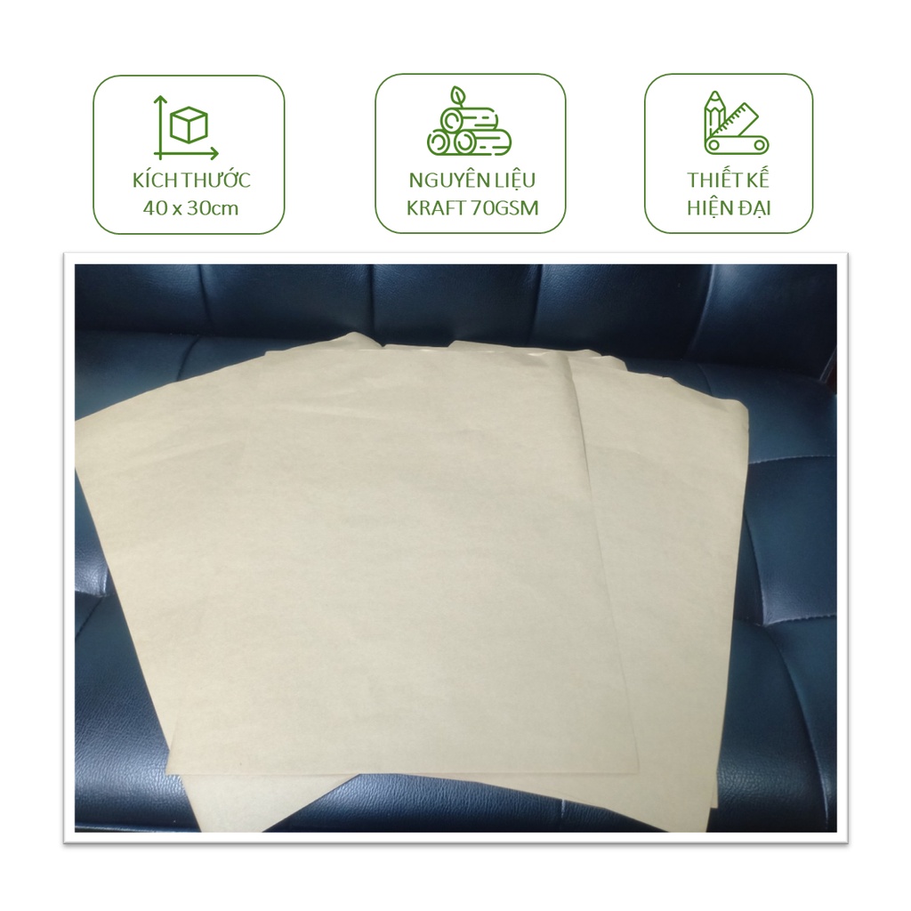 1 Set 50 Tờ Giấy Thấm Dầu Thực Phẩm, Dầu Mỡ Màu Nâu,Trắng Nhiều Kích Thước Đồ Nhà Bếp Dalato
