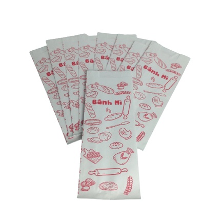 Set 50 túi giấy thấm dầu bánh mì giấy nâu kraft cao cấp 24x10x4cm, túi bánh mỳ thấm dầu