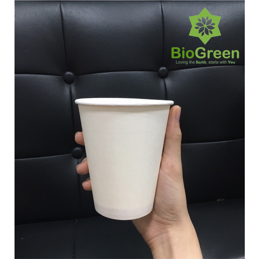 50 ly cốc giấy trắng có nắp 6.5oz - 195ml, 9oz-270ml,12oz-360ml,16oz - 500ml,22oz - 650ml dùng 1 lần