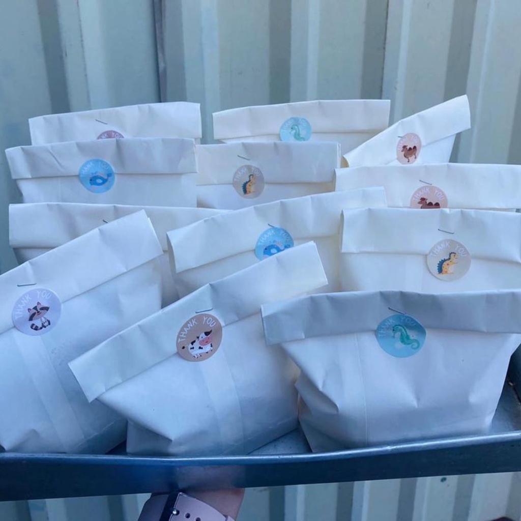 SET 10 túi giấy trắng không thấm dầu đựng bánh, đồ ăn, len handmade nhiều kích thước