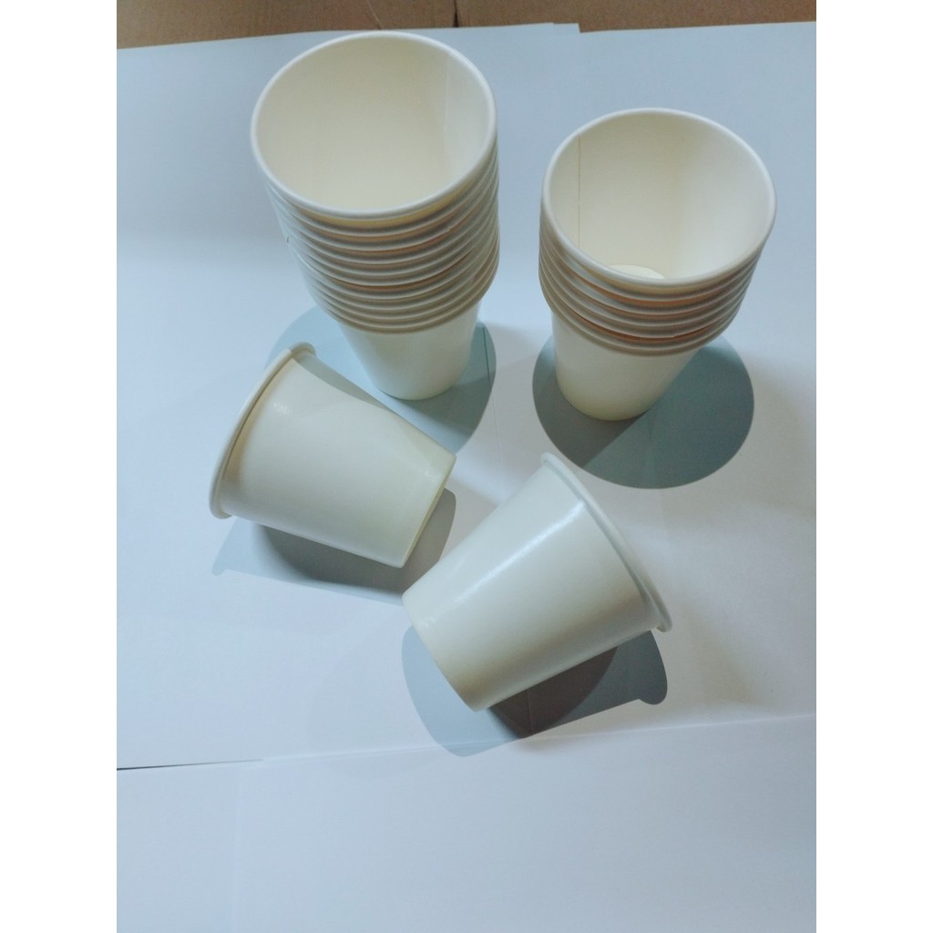 30 ly giấy trắng 230gsm cao cấp 3oz - 90ml ly cốc giấy văn phòng chịu nhiệt dùng 1 lần