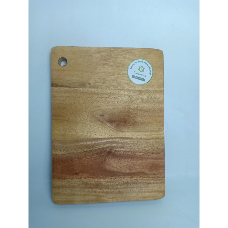 Thớt gỗ xà cừ hình chữ nhật 21 x 29 cm cắt rau củ, thực phẩm, decor