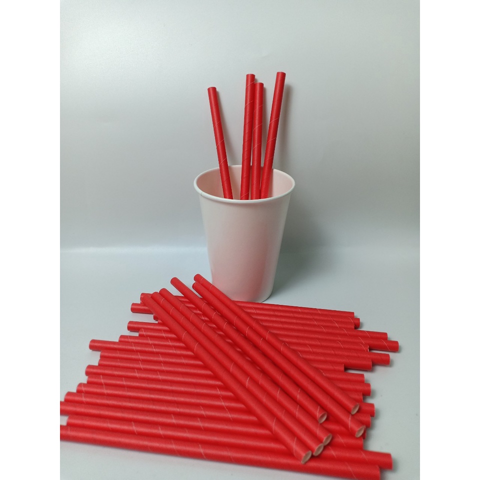 100 ống hút giấy phi 8 uống sinh tố, trân châu nhỏ, thạch cafe, cafe đá xay,...