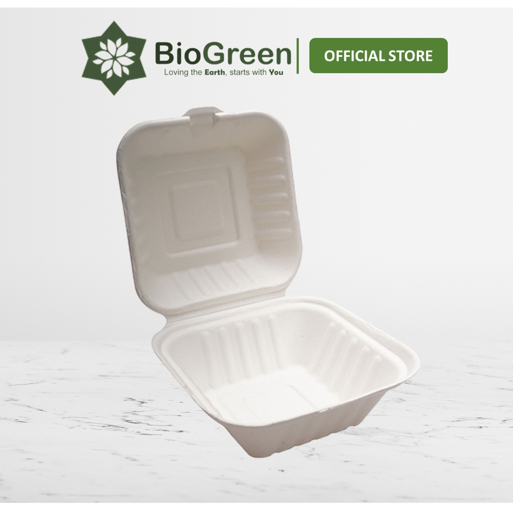 50 hộp bã mía vuông 500ml đựng bánh kem, hamburger, bento cake,....