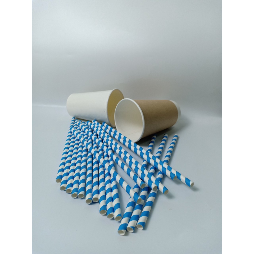 100 ống hút giấy phi 8 uống sinh tố, trân châu nhỏ, thạch cafe, cafe đá xay,...