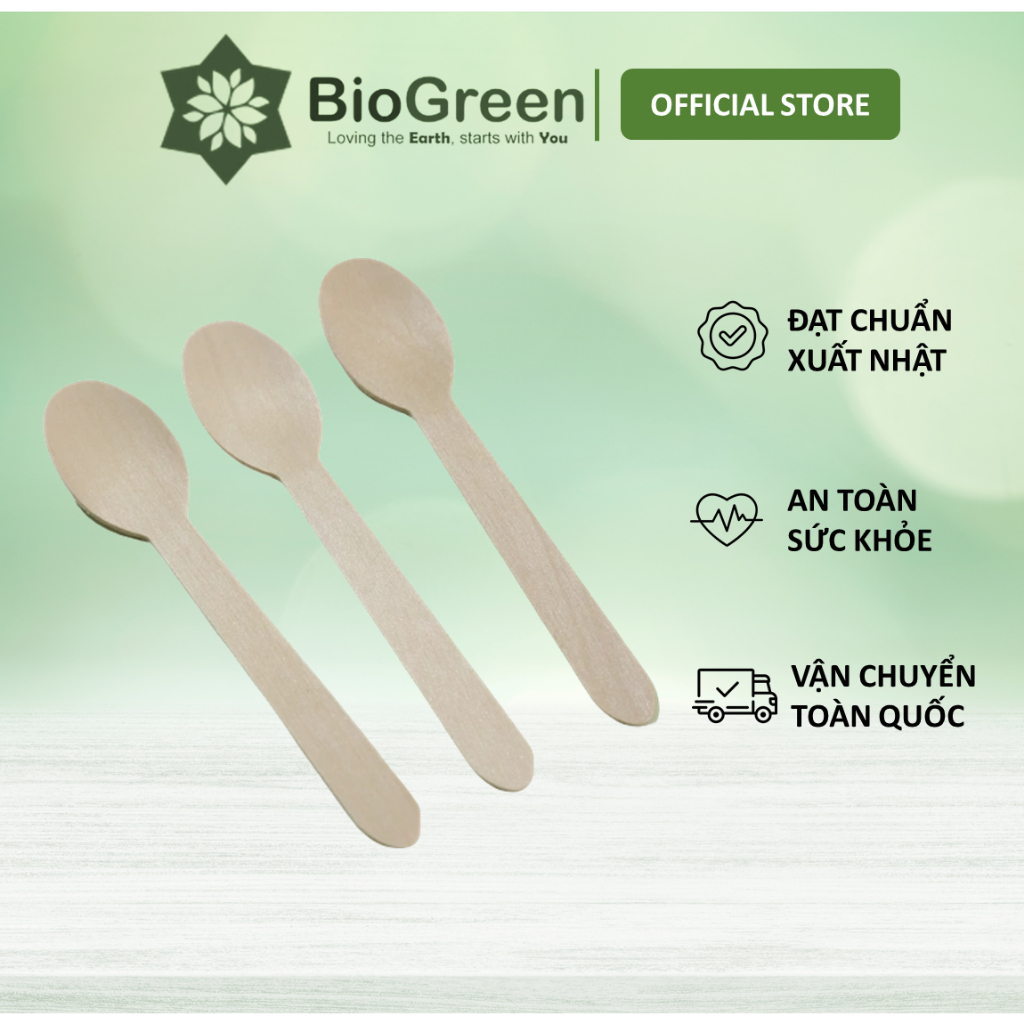 100 thìa muỗng/ nĩa/ dao gỗ xuất khẩu Nhật dùng 1 lần dài 16cm/ 11cm dùng ăn kem, bánh kem, cafe