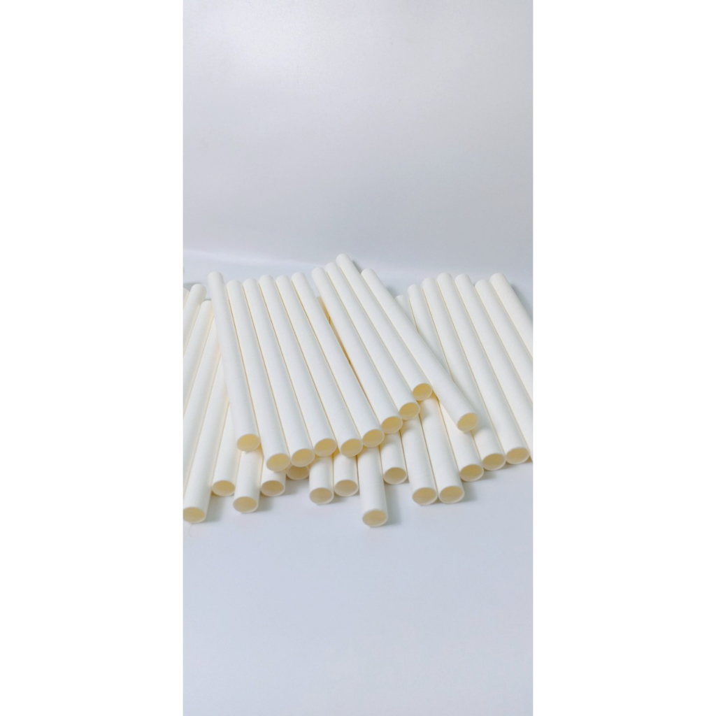 50 ống hút giấy phi 10, phi 12 uống trà sữa trân châu, sinh tố