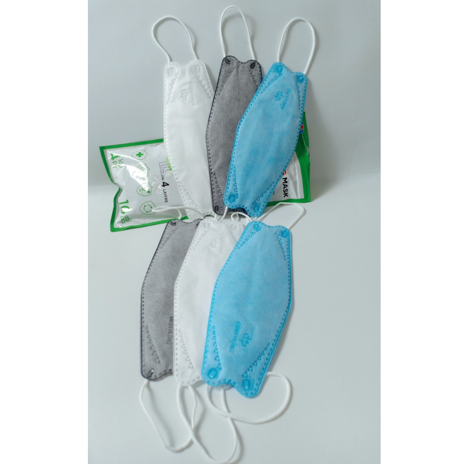 10 khẩu trang y tế 4 lớp 4D kháng khuẩn lọc bụi Đỉnh Hưng chính hãng, khẩu trang KF94 quai mềm