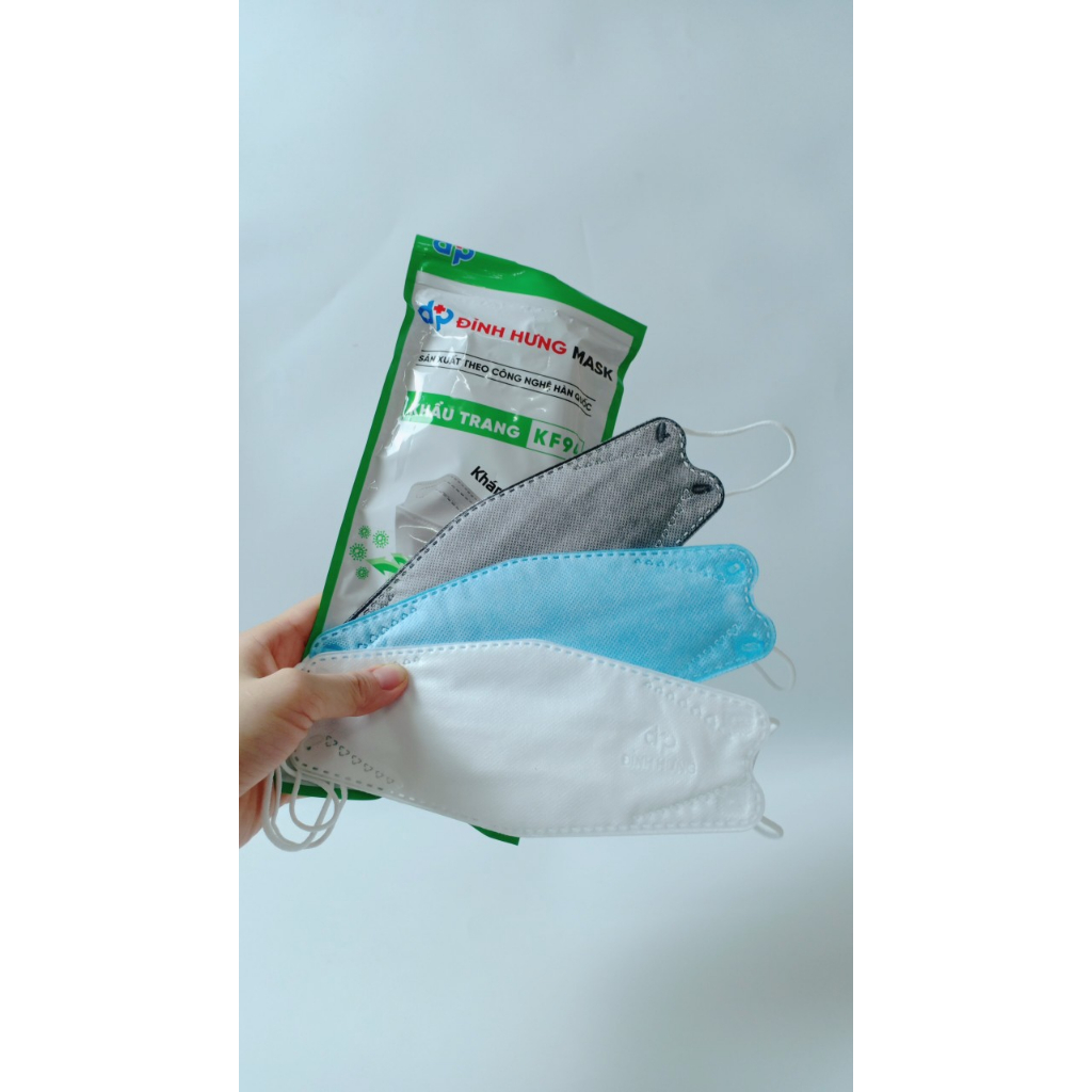10 khẩu trang y tế 4 lớp 4D kháng khuẩn lọc bụi Đỉnh Hưng chính hãng, khẩu trang KF94 quai mềm