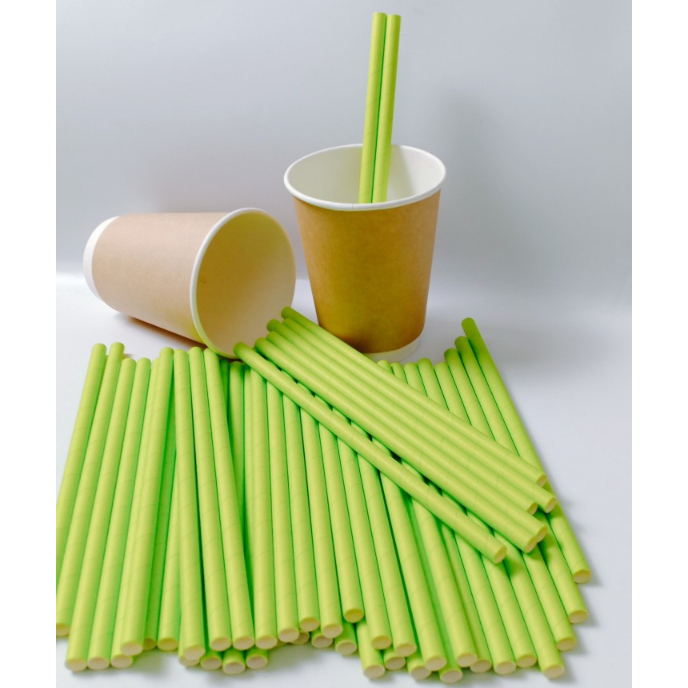 100 ống hút giấy phi 8 uống sinh tố, trân châu nhỏ, thạch cafe, cafe đá xay,...