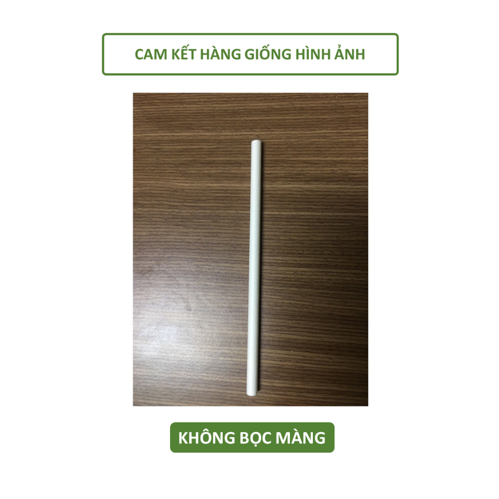 100 ống hút giấy 3 lớp phi 7x197mm,bọc màng,không bọc màng,màu trắng,nâu kraft, Giáng Sinh Noel