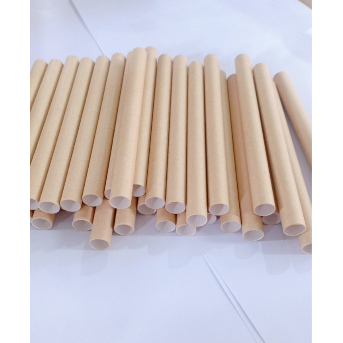 50 ống hút giấy phi 10, phi 12 uống trà sữa trân châu, sinh tố