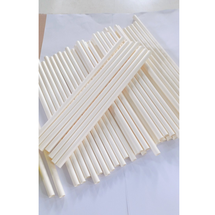 50 ống hút giấy phi 10, phi 12 uống trà sữa trân châu, sinh tố