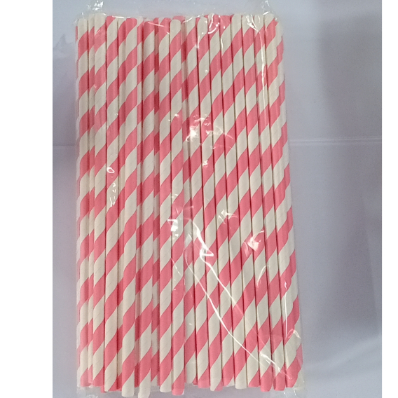 100 ống hút giấy 3 lớp phi 6 x 197mm, họa tiết, party, Noel, nhiều màu, theo mùa