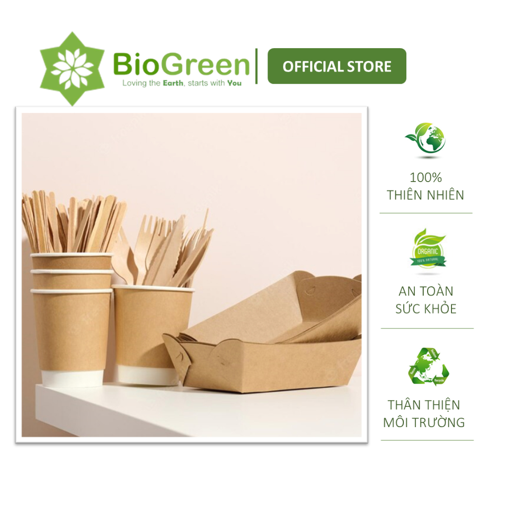 100 thìa muỗng/ nĩa/ dao gỗ xuất khẩu Nhật dùng 1 lần dài 16cm/ 11cm dùng ăn kem, bánh kem, cafe