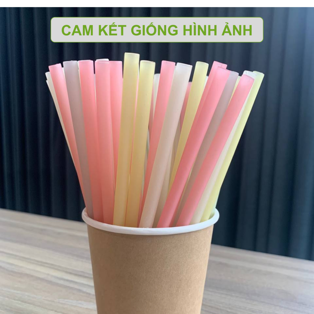 100 Ống hút gạo phi 6 x 200mm nhiều màu sắt dùng cho nhà hàng cà phê