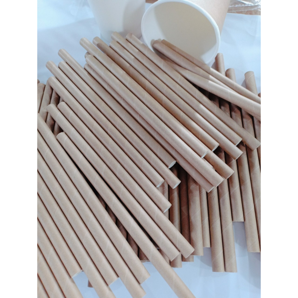 50 ống hút giấy phi 10 uống trà sữa trân châu, sinh tố, đá xay, smoothie