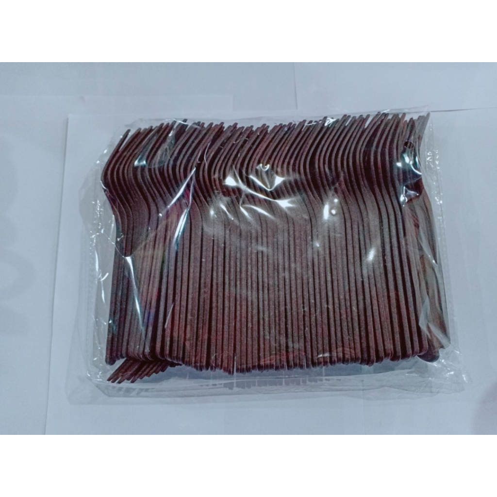 Túi 100 Dao / Muỗng /Nĩa làm từ bã cà phê- Bio coffee tái sử dụng nhiều lần cho tiệc tùng, dã ngoại