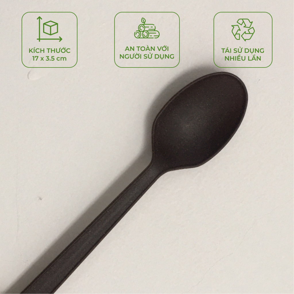 Túi 100 Dao / Muỗng /Nĩa làm từ bã cà phê- Bio coffee tái sử dụng nhiều lần cho tiệc tùng, dã ngoại