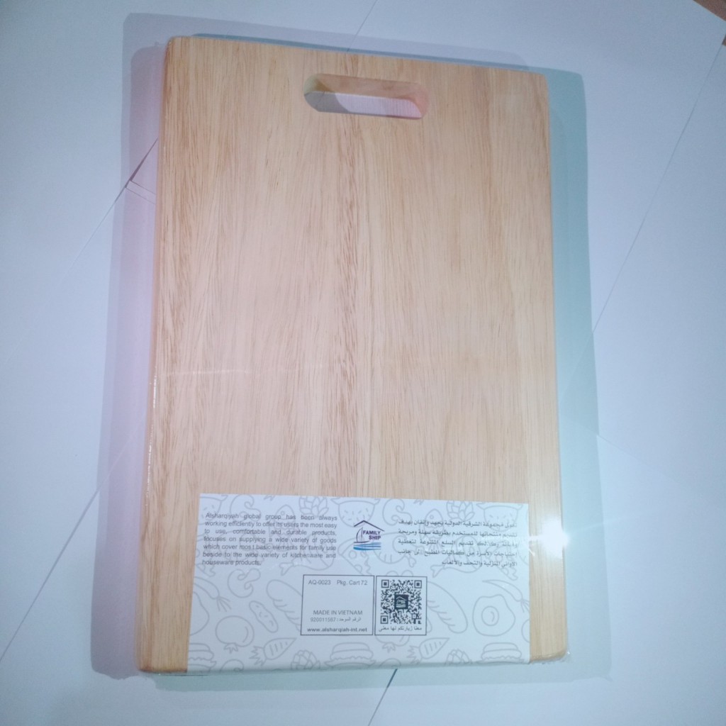 Thớt gỗ cao su hình chữ nhật 23x35x2cm