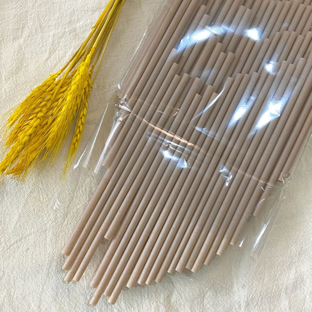 100 PHI 6,8 ỐNG HÚT BÃ MÍA/ VỎ TRẤU KHÔNG PE - không tan trong nước thân thiện môi trường.