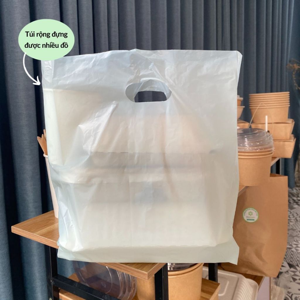 1 kí túi hột xoài Biobased thân thiện với môi trường 80% nhựa nguyên sinh và 20% tinh bột