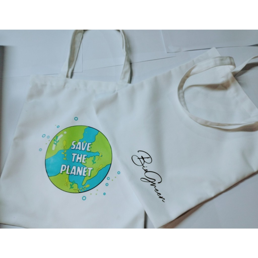 Túi tote canvas 33x38cm, màu trắng ngà tự nhiên, thân thiện môi trường