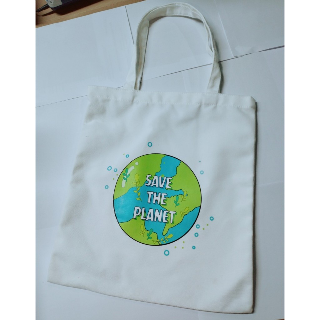 Túi tote canvas 33x38cm, màu trắng ngà tự nhiên, thân thiện môi trường
