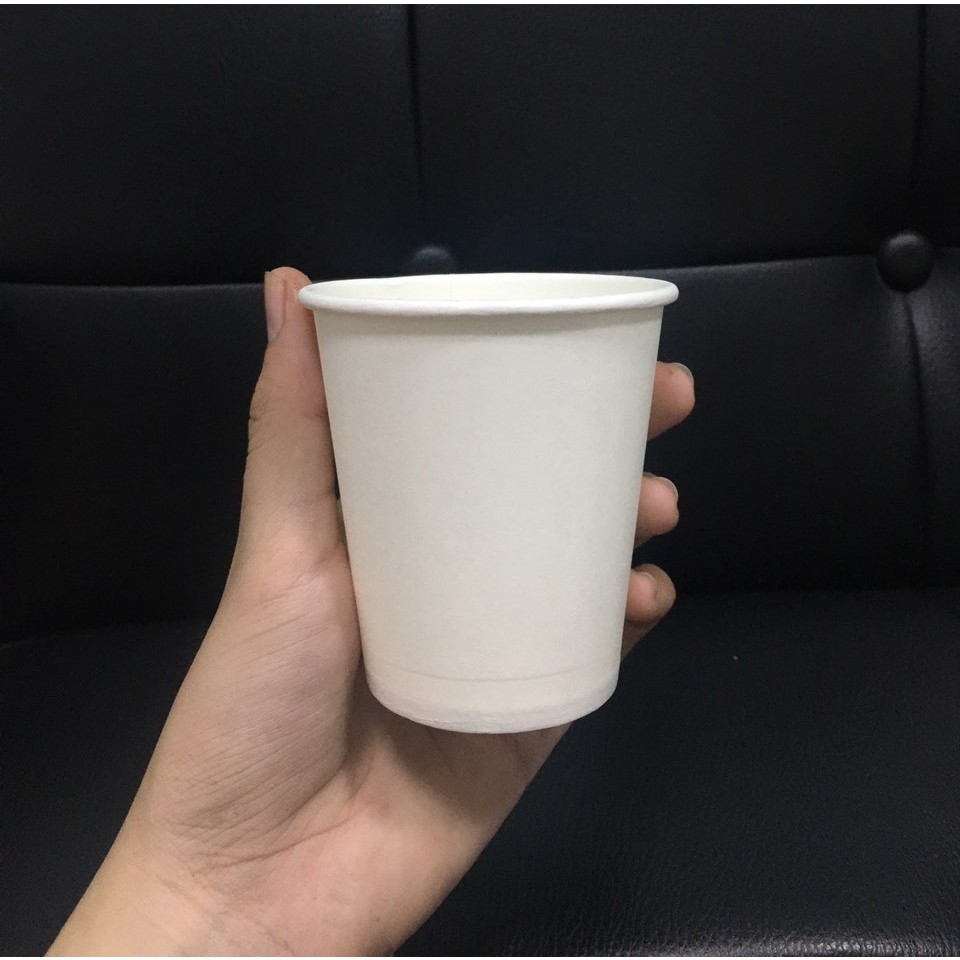 50 ly cốc giấy trắng có nắp 6.5oz - 195ml, 9oz-270ml,12oz-360ml,16oz - 500ml,22oz - 650ml dùng 1 lần