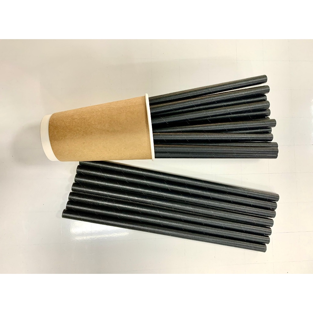 50 ống hút giấy phi 10, phi 12 uống trà sữa trân châu, sinh tố