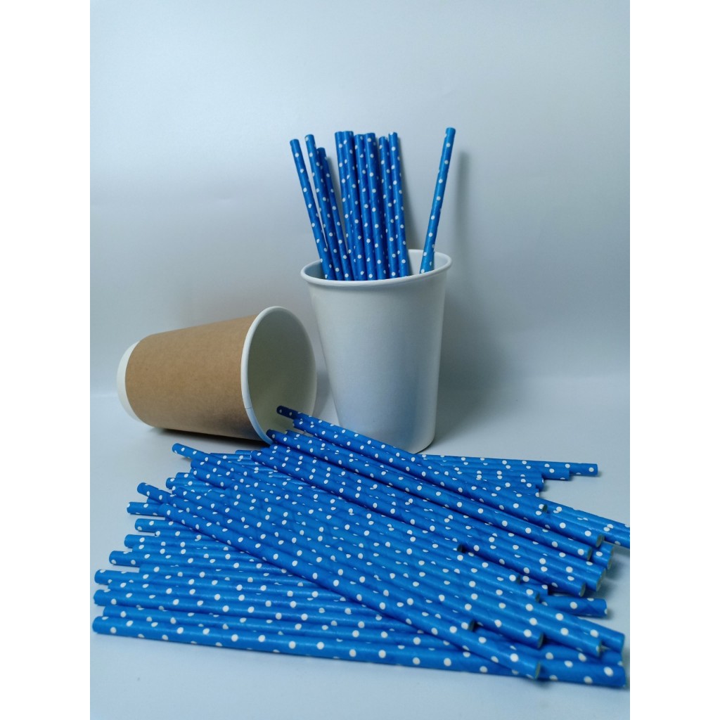 100 ống hút giấy 3 lớp phi 6 x 197mm, họa tiết, party, Noel, nhiều màu, theo mùa