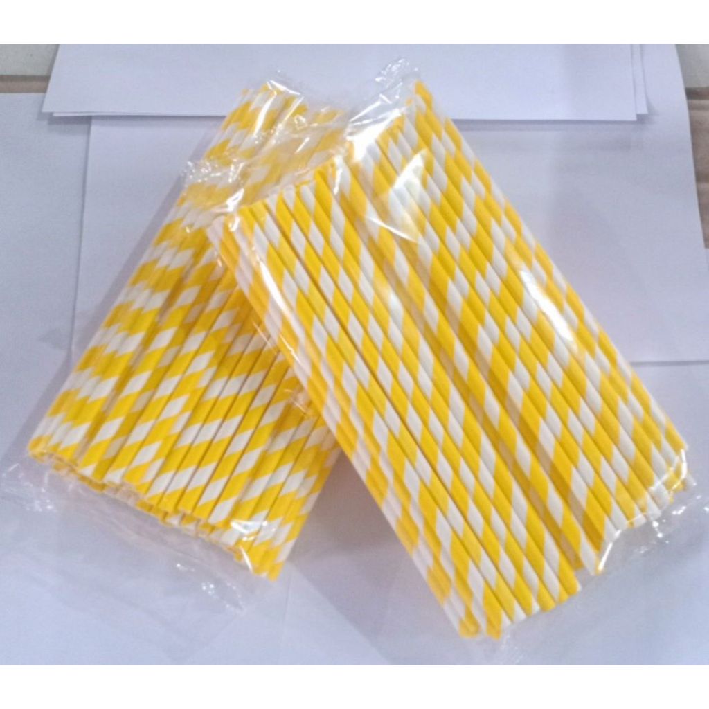 100 ống hút giấy 3 lớp phi 6 x 197mm, bọc màng, không bọc màng, màu trắng,nâu kraft,party Giáng Sinh