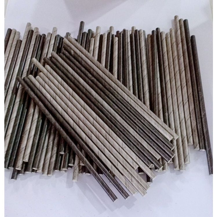 100 ống hút giấy 3 lớp phi 6 x 197mm, bọc màng, không bọc màng, màu trắng,nâu kraft,party Giáng Sinh