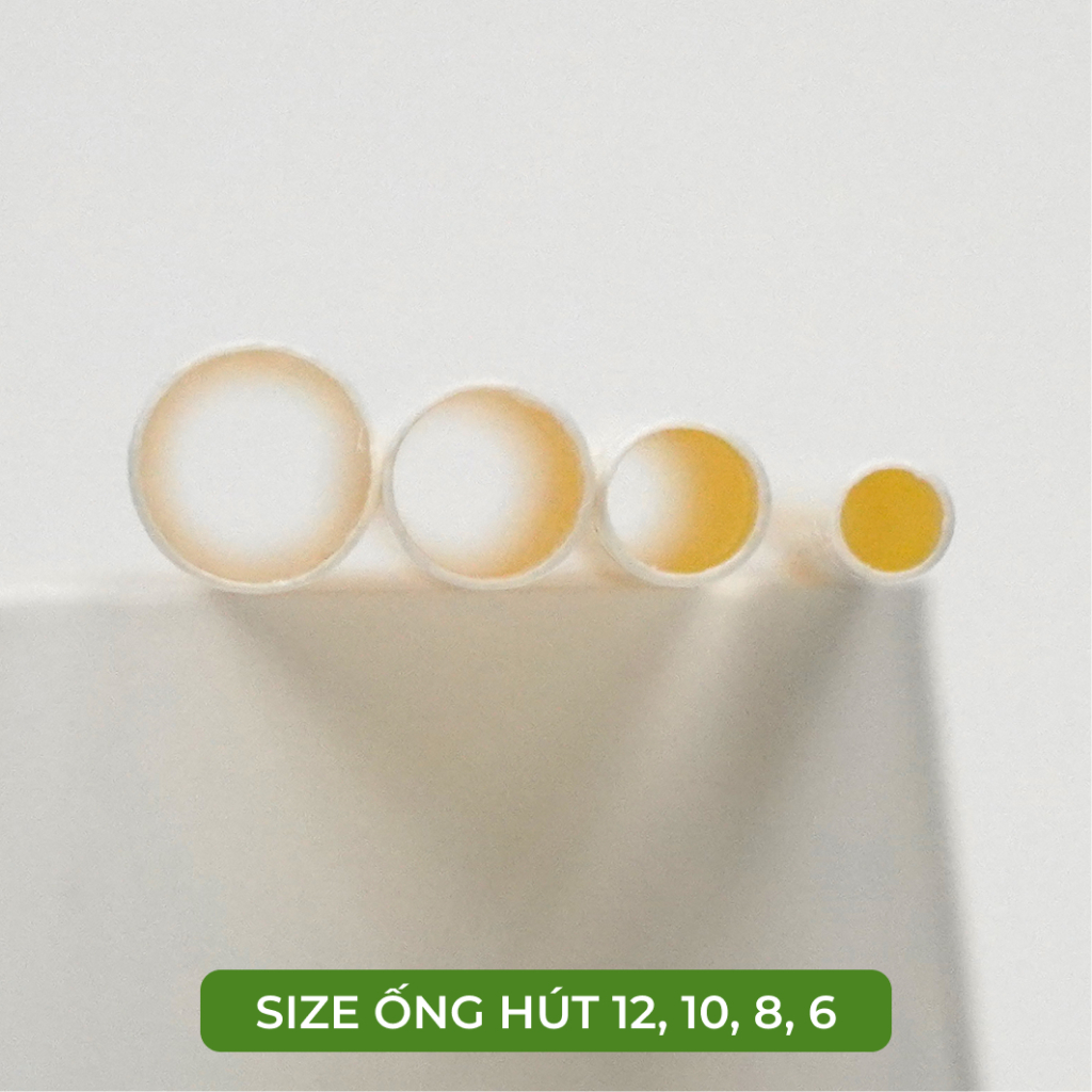 Thùng MIX 1000+ Ống hút giấy Biogreen size 6,8,10,12-Màu trắng,nâu kraft-Bọc màng và Không bọc màng