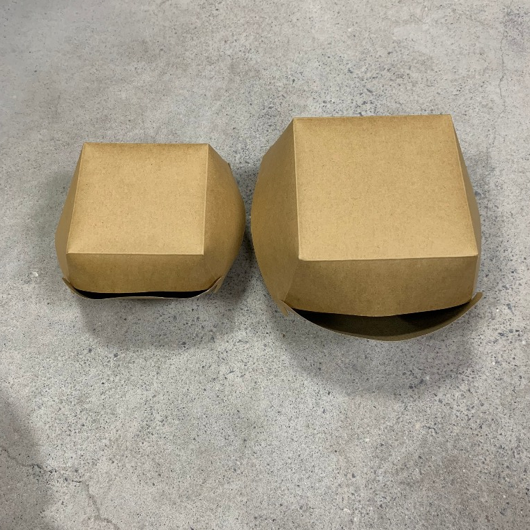 10 hộp giấy kraft vuông 800ml  1500ml đựng hamburger, bánh kem, bento cake,....