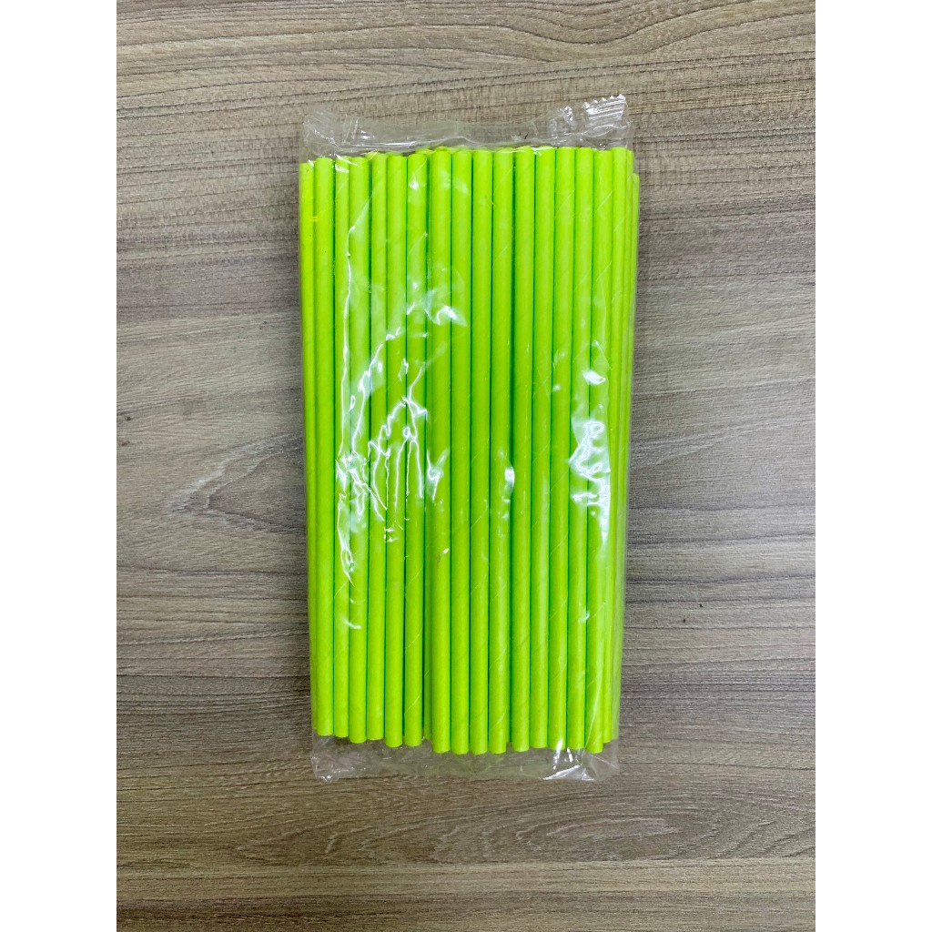 100 ống hút giấy 3 lớp phi 6 x 197mm, bọc màng, không bọc màng, màu trắng,nâu kraft,party Giáng Sinh