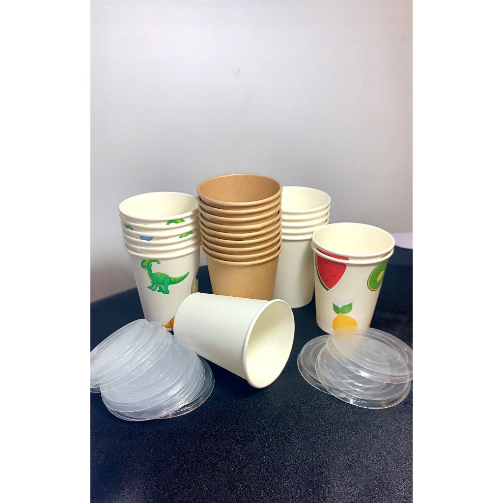 Giá sỉ thùng 1000 Ly/cốc giấy 230gsm cao cấp 195ml - 6.5oz màu trắng, kraft,ly văn phòng chịu nhiệt