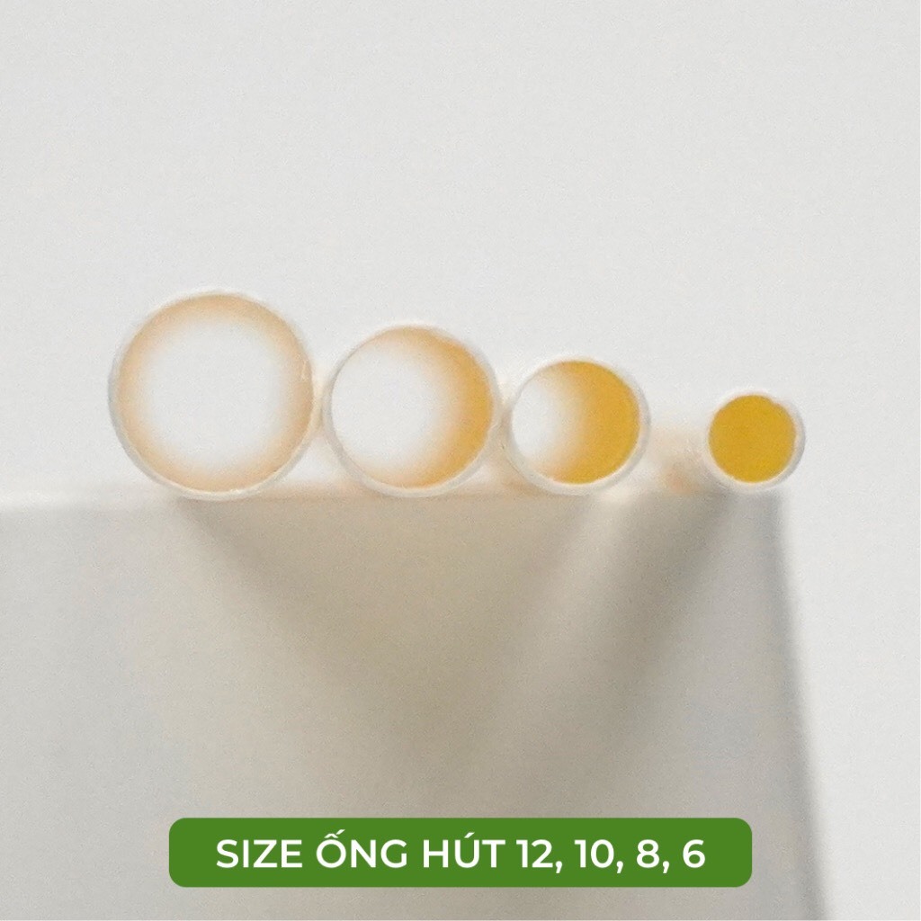 Thùng 1000 phi 10,12 ống hút giấy Biogreen size 10,12 màu trắng,nâu kraft-Bọc màng và không bọc màng