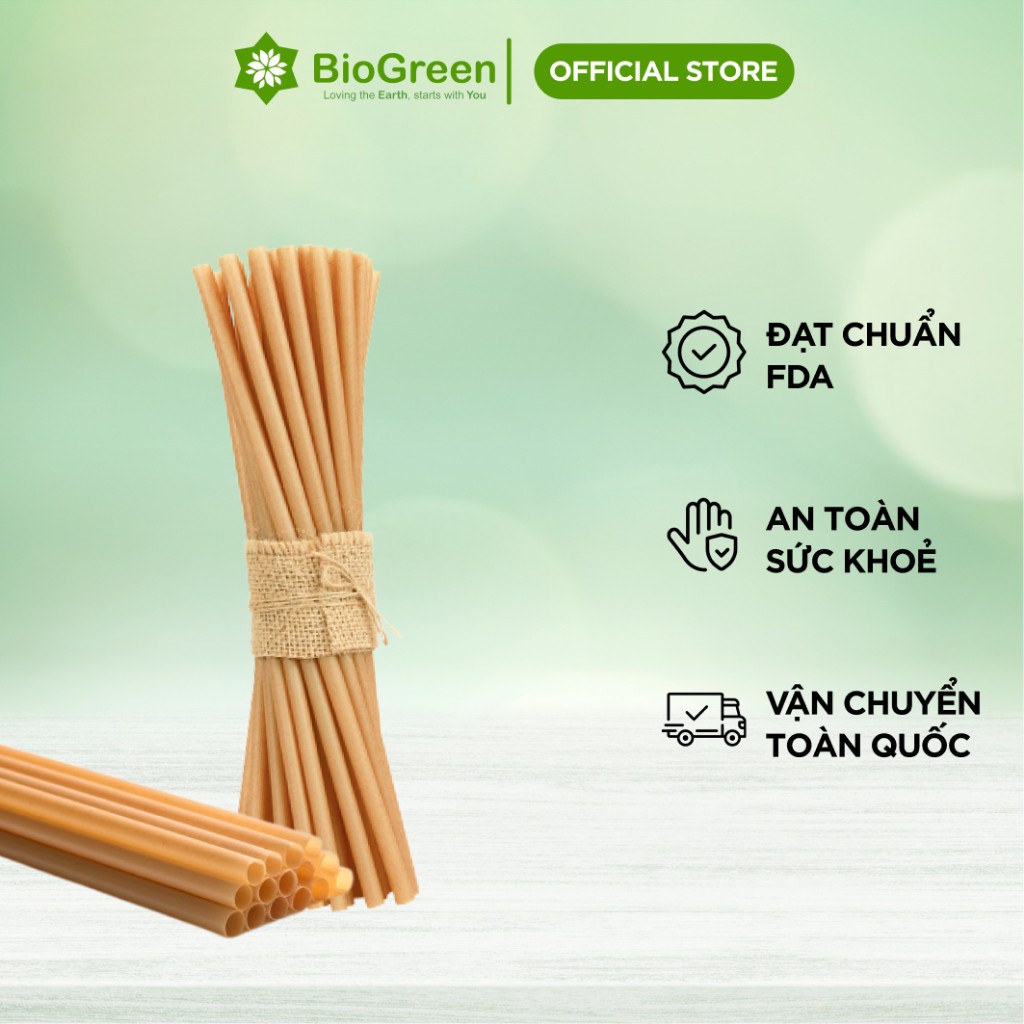 Thùng 1000 Phi 6-15cm ỐNG HÚT BÃ MÍA  Biogreen KHÔNG PE - không tan trong nước thân thiện môi trườn