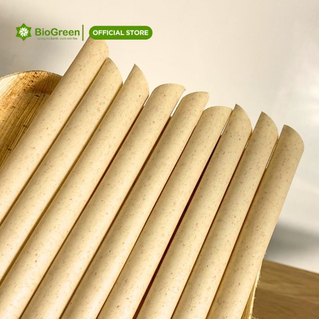 100 ỐNG HÚT BÃ MÍA PHI 12 VẶT NHỌN KHÔNG PE size trà sữa-không tan trong nước thân thiện môi trường.