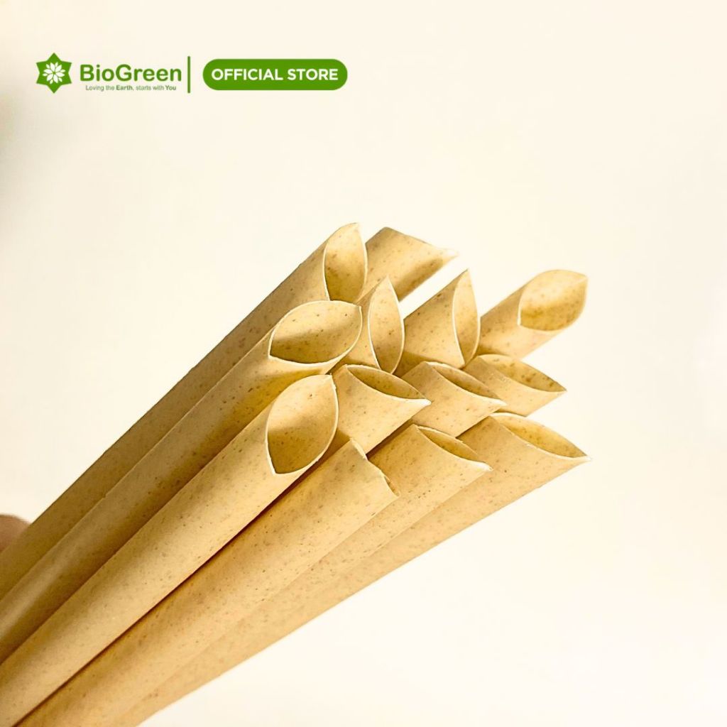 Thùng 1000 ỐNG HÚT BÃ MÍA PHI 12 VẶT NHỌN KHÔNG PE size trà sữa  - không tan trong nước