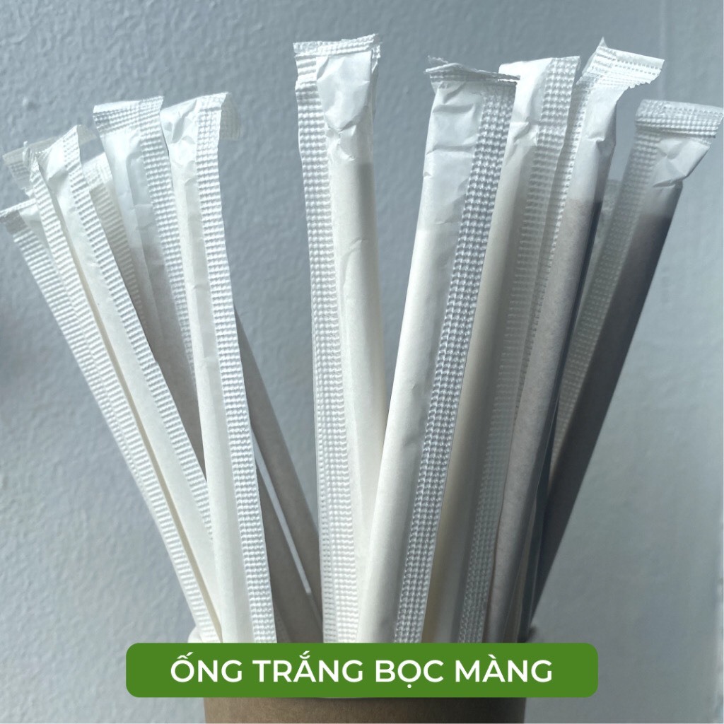 Thùng 1000 ỐNG HÚT BÃ MÍA PHI 12 VẶT NHỌN KHÔNG PE size trà sữa  - không tan trong nước